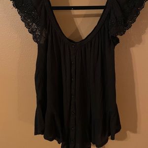 Ripcurl off the shoulder crochet/lace top
